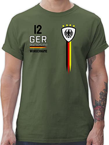 T-Shirt Herren - 2026 Fussball Fanartikel - Deutschland WM Trikot Farben - XL - Army Grün - em triko fußball-Fanartikel fußball German Shirt Deutschland. Tshirt fussballtrikot fußball. Germany