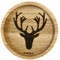 Holzuntersetzer | Hirschkopf Hirsch | Untersetzer Unterlage Holz Holzpost | 11,5 cm