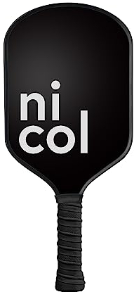 Nicol Pickleball Pala de Pickleball Alargada P-One 2023, Superficie de Fibra de Carbono esmerilada para un Mayor Giro y Control, diseño aerodinámico de Raqueta de Pickleball, Mango Alargado