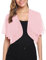 Aottori Cardigan Boléro Court Femme en Mousseline de Soie Gilet à Manches Évasées Courte Boléro Veste Elégant Chic pour Robe Bretelle Mariage Rose Clair XXL