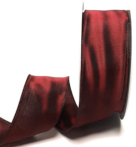 s.dekoda Schleifenband 25m x 40mm Weinrot Drahtband Geschenkband Dekoband [2120]