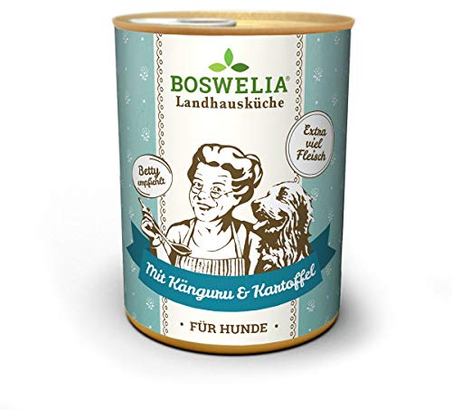 Betty´s Landhausküche Dose Nassfutter Hund, getreidefrei, Beste Qualität, hochwertiges Fleisch, schonend gegart, Bettys, für alle Hunderassen geeignet, Känguru mit Kartoffeln und Geflügel 400 g