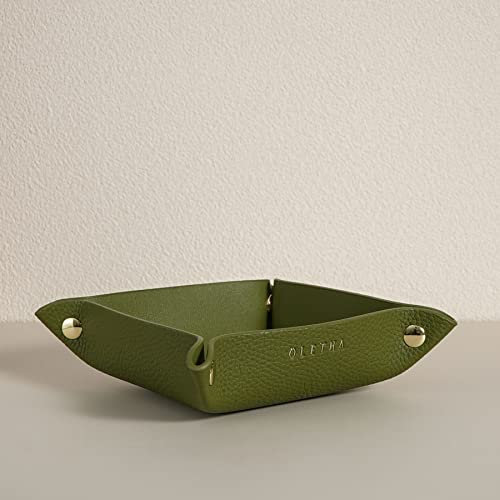 OLETHA Bandeja decorativa pequeña y estética, plegable, multifunción, bandeja organizadora, para viajes, color verde