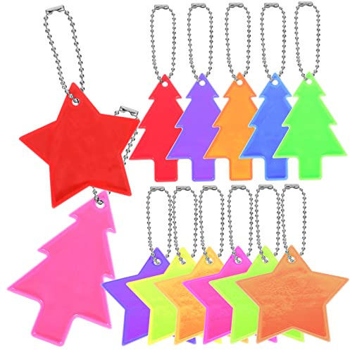 Toddmomy 13 STK Ornament Reflektierender Anhänger Für Kinderwagen Schlüsselanhänger Für Kinder Anhänger Schulranzen Rucksack-Taschen-anhänger Mode PVC Reflektierendes Gitter Der Stern