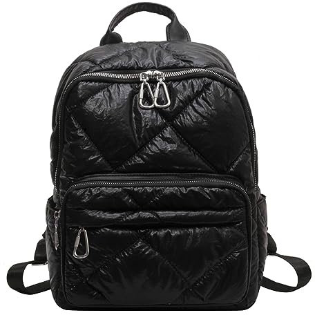 Junerain Stepp-Puffy-Rucksack, mit Baumwolle gepolstert, Laptop-Rucksack for Damen, großer Reiserucksack, einfarbig, ästhetischer Rucksack for Freizeit