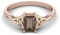 0,60 Ctw Achteckform Rauchquarz 925er Sterling Silber Solitaire Keltisches Design Dreifaltigkeitsknoten Frauen-Versprechensring Roségold Vermeil, 60