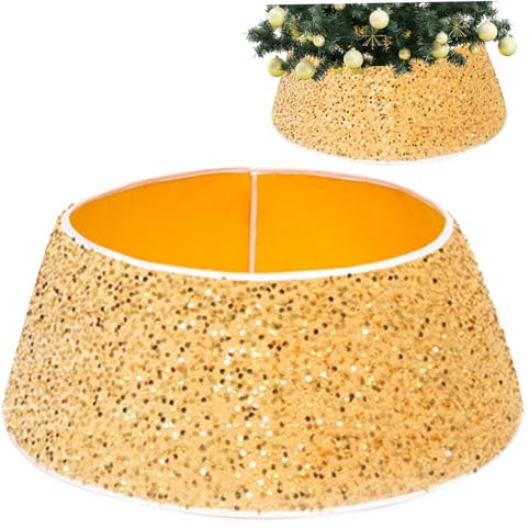 Collar dell'albero di Natale, anello della gonna dell'albero di Natale da 60 cm/23.6 pollici, base di supporto per albero glitter in velluto spesso per la decorazione dell'albero di Natale (dorat