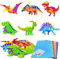 12 Dinosaurier Bastelset Kinder ab 5 6 7 8 9 10 12 Jahre Moosgummi Bastelset Kinder Dino Bastelsets Basteln Kinder Mit Wackelaugen Selbstklebend Basteln Kindergeburtstag Geschenke für Mädchen Junge
