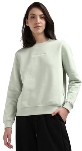 Calvin Klein Jeans Damen INSTITUTIONAL CREW NECK, Celadon Green, XXS