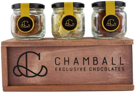 Caja de Chocolates para Regalar, 15 Trufas de Chocolate Belga con: Pistacho, Chili, Cookies y Nuez Moscada, Rocas de Chocolate ideal Caja regalo Chocolate con Trufas Magicas, Chocolate box de CHAMBALL