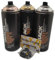 PROGAL COLORS Set di bombolette spray Montana Black - Argento, Rame e Oro Cromo 3 x 400 ml incl. + 3 testine di ricambio