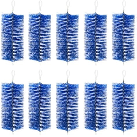 RINOO Filterbürsten-Set für Koiteich, Teich, Aquarium, Wasser, Garten, Teich, Skimmer, Filterreinigungsbürste, 40,6 x 12,9 cm, Blau, 10 Stück