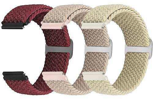 20mm Geflochtenes Nylon Sport Armband Kompatibel mit Samsung Galaxy Watch 7 6 5 4 FE 40mm 44mm 45mm/Watch 6 4 Classic 43mm 47mm 42mm 46mm/Garmin Vívoactive 6/5/3/3 Music/Amazift Active 2/Active