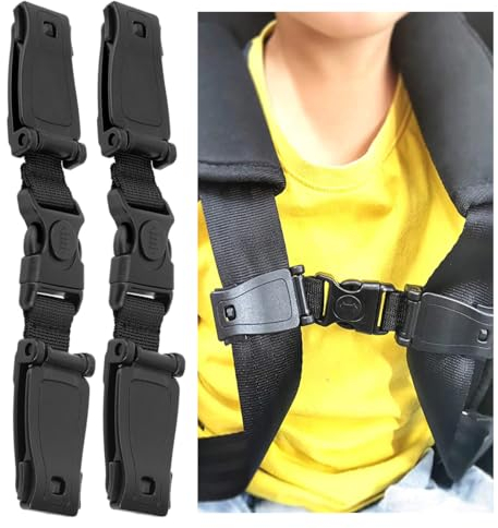 Abschnallschutz Kindersitz 2 Stück Gurtsicherung Kindersitz Autositz Brustgurt Clip für Max 5 cm Gurtband Kindersicherheitsgurt Schnalle Gurt für Autositze Kinderwagen Kinderhochstühle Fahrradsitze