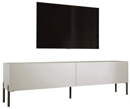 3E 3xE living.com TV- Schrank in Kaschmir mit Beinen in Schwarz, A: B: 170 cm, H: 52 cm, T: 32 cm