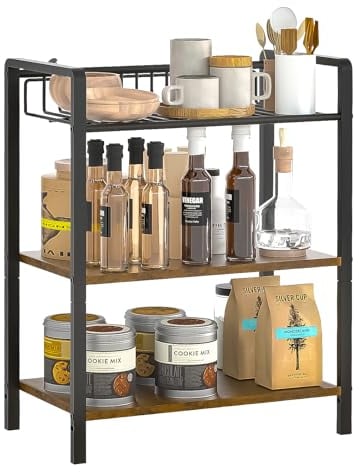 VZONE KüChenregal Arbeitsplatte Mini-Regal KüChe - KüChe Tischregal, Regal KüChe Stehend Arbeitsplatte, GewüRzregal Arbeitsplatte Organizer FüR KüChe, Bad, Arbeitszimmer, BüRo, Eingang