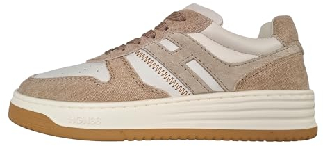 Hogan Damen-Sneakers H630 Basket HXW6300EU50T570FR7 Beige und Weiß, Beige und Weiß, 39 EU