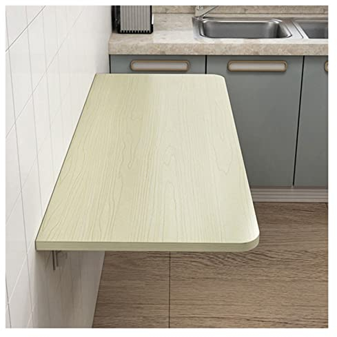 QAQZPMG Klappbarer Wandtisch aus Holz, Klappbarer Schreibtisch, Arbeitstisch, Esstisch mit Halterungen zur Platzersparnis