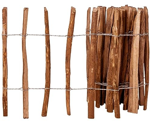LAPOOH Staketenzaun Haselnuss 60x500 cm, Sichtschutz Zaun, Gartenzaun, Windschutz, Balkongeländer Sichtschutz, Balkon Sichtschutz - 43140
