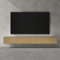 doporro Meuble TV Bas 240x40,2x30cm Armoire TV Gris Noir Mat + Marron Clair Table de Télévision Salon avec Portes Meuble TV Suspendu MBTV02