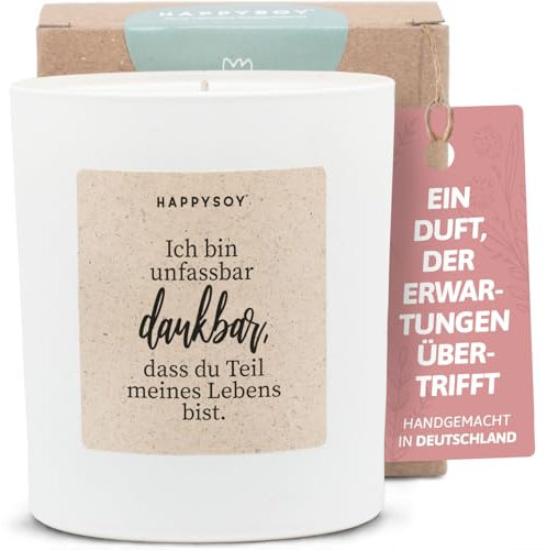 Geschenke für Freundin - Duftkerze mit Spruch - Freundinnen, Freundschaft, Geburtstagskerze, Best friends - Handgemachte Kerze - Sojawachs - Weiß