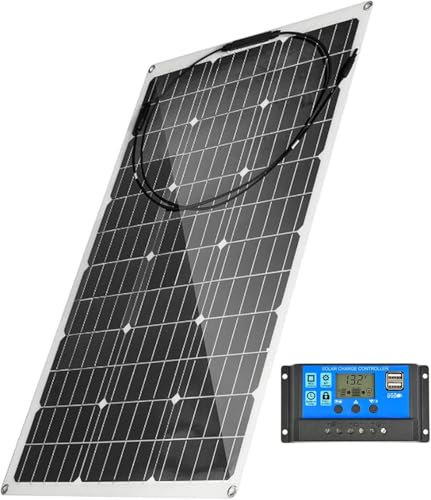 XINRISHENG Système de Panneaux solaires 200W Batterie solaire 18V avec contrôleur 60A Kit de Panneau solaire Panneau solaire en silicium monocristallin Équipement de Camping