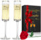 Champagne Flutes Crystal Champagne Glasses, 210ml /7.1oz Elegant Champagne Wine Glasses ,Prosecco Glasses, Clear Sparkling Champagne Glasses Set, for Anniversary, Party, Wedding Gift, Dishwasher Safe