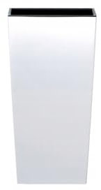 Stolmet Tall Flower Pot, Square Planter, Suitable for Indoor and Outdoor Usage, Perfect for Home and Garden Decoration, Capacity of 2L to 91.5L (White, 4 Litres)