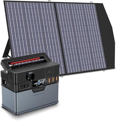 ALLPOWERS S300 Estación de energía portátil con 1 panel solar 100W, 288Wh/78000mAh. Generador 300W, batería de almacenamiento, para fiestas, viajes, campamentos, autocaravanas y emergencias.