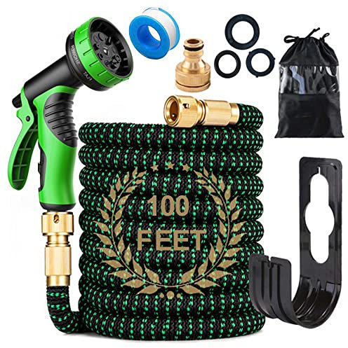 Blendra Expandable Garden Hose 100FT - Hosepipes for Garden Water Hose with 10-Way Spray Nozzle (3/4 & 1/2 Connectors) for Outdoor Gardening, Lawn Care & Home Use - Lightweight Durable