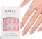 Ladiery Solid Press on Nails Medium Square, Pink Reusable lightweight Fake Nails with Glue Tool Kit for Weddings Festival Vacation Gift 24PCS
