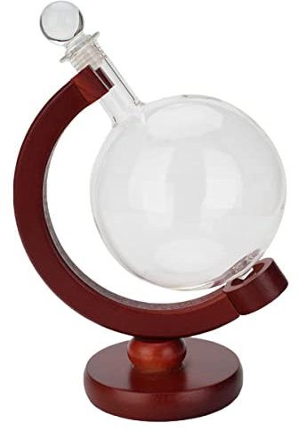 Cabilock Carafe à Vin Globe 500 Ml Bouteille en Verre avec Support Carafe à Whisky Décorative Accessoires de Bar pour Whisky Vodka Fête Maison