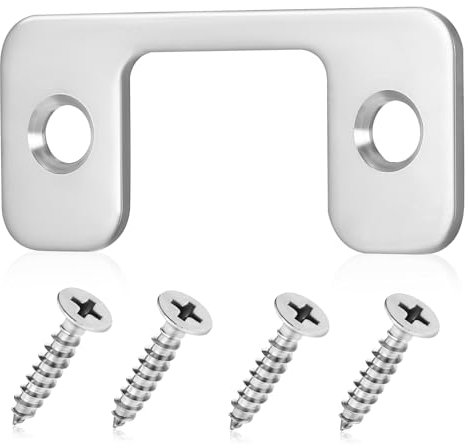 DIYEAH cerradura de puerta abatible tornillo cochera pieza de repuesto de bloqueo primero guardia hogar cubierta de placa de cerradura de puerta placa de bloqueo de acero inoxidable Plata