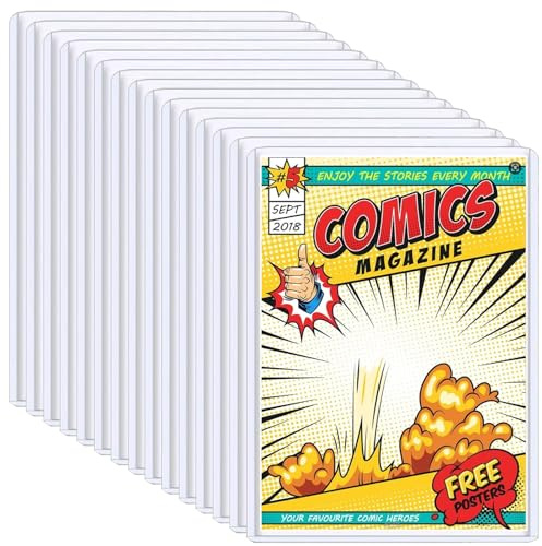 Comic Book Toploader 7.5 x 11 Inch Premium PVC Hard Cases for Current and Silver Time Comics Crystal Clear Protection Display Storage and Collection Holder 20 Pack
