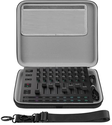 GEEKRIA Hard Shell Travel Case Compatible with Novation Launch Control XL 3, AlphaTheta Slab MIDI Controller, Audio Mixer Carrying Bag (Dark Gray)