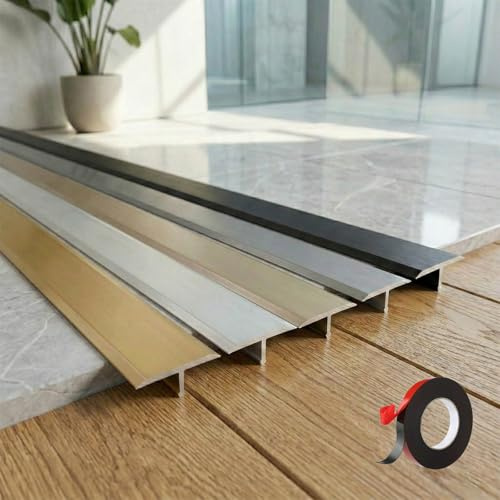 Extra Breites Übergangsprofil, Fugenabdeckung – 3x90cm Selbstklebende Bodenleiste Für Breite Dehnungsfugen – Flache Renovierungsleiste Alu Für Laminat, Kratzfest(Champagne,3pcs*90 * 4cm)
