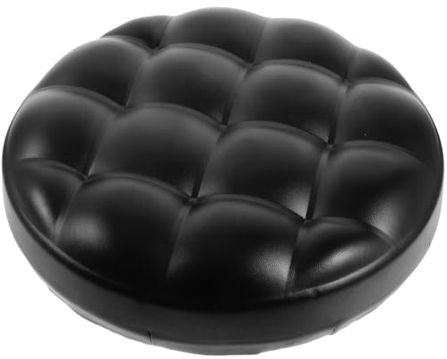 CIYODO Runder Ersatzsitzhocker mit Pu Sitz Komfortable Sitzschale für Barhocker und Drehbare Stühle Schwarzes Sitzpolster Widerstandsfähiges Material für Zuhause und Bar