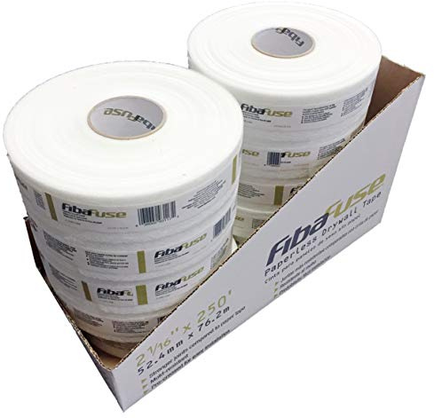 ADFORS fibafuse fdw8652 sin papel cinta para juntas de placas de cartón yeso 2 in. x 250 pies. Blanco, Pack de 10