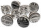 MG-710 Set mit gemischten Schranktürknäufen, schwarz und weiß, Vintage-Stil, Keramik, offizielles Lizenzprodukt, 8 Stück, von Mango Tree
