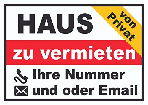 HB-Druck Haus zu vermieten von privat Schild A2 (420x594mm)