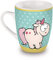 Nici Theodor and Friends Porzellantasse Einhorn-Wal Rainbow Bubble Hello, 8 x 10 cm, Porzellan, Weiß, cm, 10.5 x 11.7 x 8.3 cm, 1 Einheiten