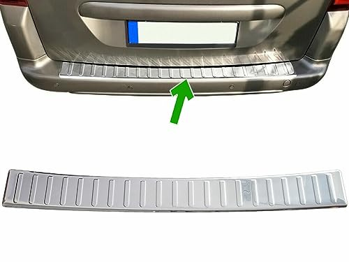 Modifycar - Protector Parachoques Trasero Coche Compatible con Citroen Berlingo II (Carrocería B9) y Peugeot Partner Tepee Modelos 2008 a 2018 | En Acero Inoxidable Cromado | Fácil Instalación