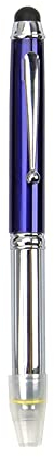 Bolígrafo LED BE-TOOL con linterna LED, bolígrafo 3 en 1, lápiz capacitivo, luz LED, bolígrafos de tinta alimentados por LED con recarga y baterías para escritura nocturna (1 paquete, azul)