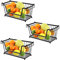 Greenfields® 3 Pack Black Multi-Purpose Stackable Storage Wire Basket Stacking Shelves Fruit Vegetable Kitchen Bathroom Rack Stand Organiser With Handles