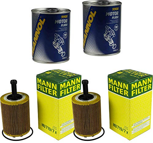 2x Original MANN Ölfilter HU 719/7 x + 2x SCT Motor Flush Motorspülung