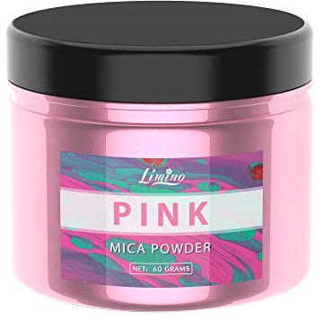 Epoxidharz Farbe - 60g Pink Metallic Mica Pulver Glitter Seifenfarbe Pigmentpulver für Epoxy Resin Farbe, Seifenherstellung - Natürliches Mica Powder Harz Farben für Epoxidharz, Lipgloss, Slime
