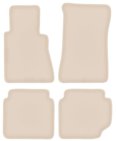 Velours-Fußmatten passend für Mercedes W123 1975-1986, Beige, Fortuna | passend für Limousine/Kombi; geschorener Premium-Velours (100% Polypropylen), ca. 8 mm; rutschfest, Universal-Befestigungen