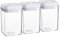 Argon Table Food Storage Containers with Airtight Flip Lock Lids - 800ml - White - 3 Pack - Plastic Kitchen Storage Tupperware Pantry Food Organiser for Cereal, Oats, Sugar, Coffee, Biscuits, Tea