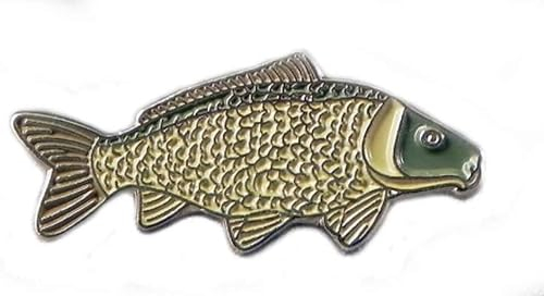 GBJUK Karpfenfisch-Anstecknadel mit Schmetterlingsverschluss auf der Rückseite, Metall