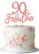 Blumomon 3 Pack 90 & Fabulous Cake Topper Rose Gold Glitter Cheers to Happy 90th Birthday Cake Toppers Ninety and Fabulous Cake Pick Decorations for 90th Wedding Anniversary Birthday Party Supplies